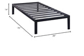 Fast Furnishings Twin Black Wide Steel Slat Bed Frame
